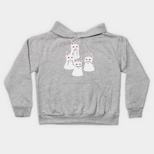 White Meow Gang Mega Mustache Kids Hoodie